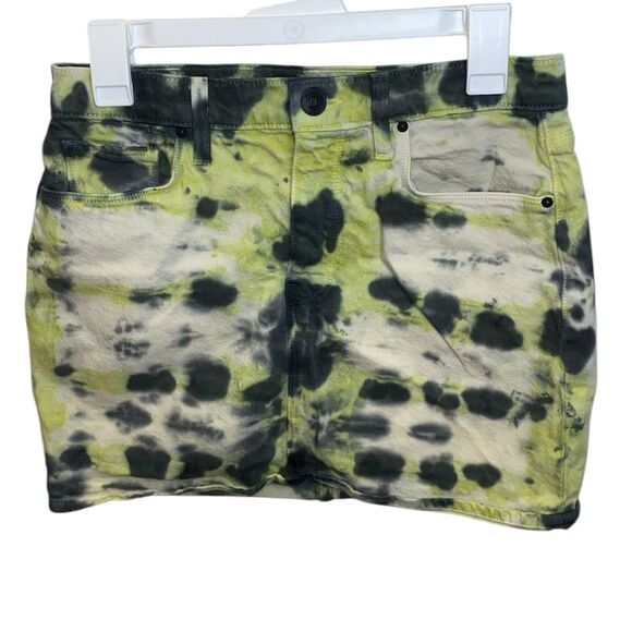 HUDSON Viper Denim Mini Skirt in Black and yellow - Picture 3 of 6